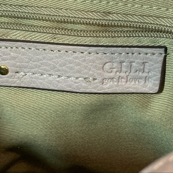 G. I. L. I. Italian Purple Gray Pebbled Leather Crossbody Bag - Picture 7 of 12